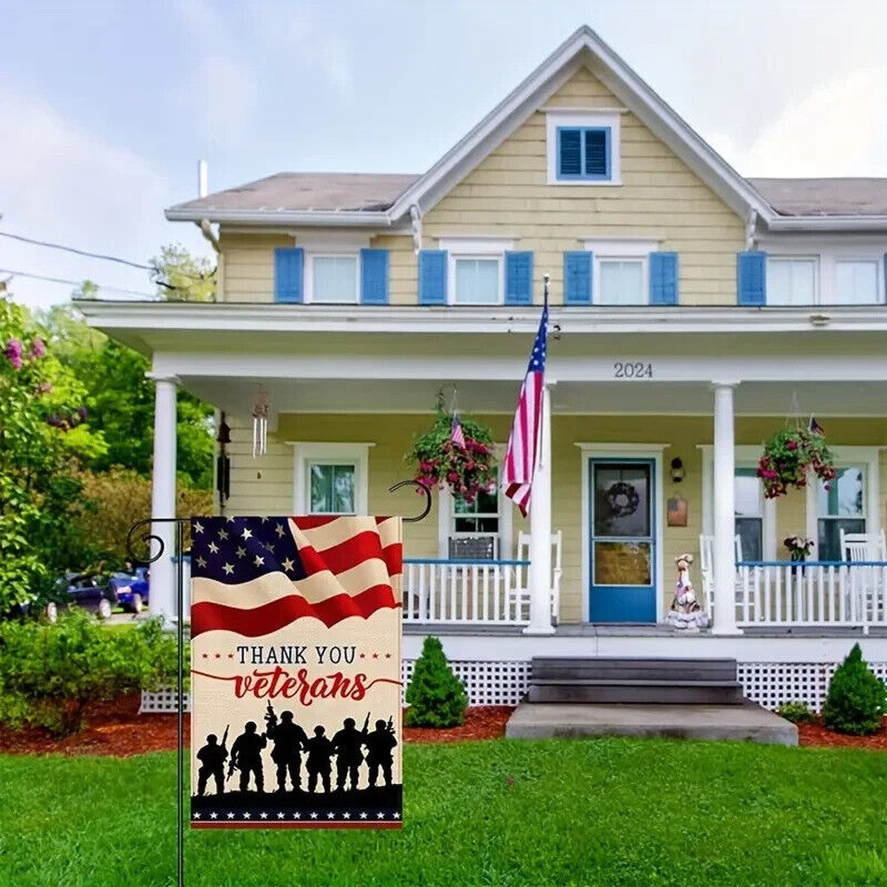 Thank You Veterans Garden Flag Double Sided 12" x 18" NEW! Home & Garden:Yard, Garden & Outdoor Living:Décor:Flags Style Your Walls